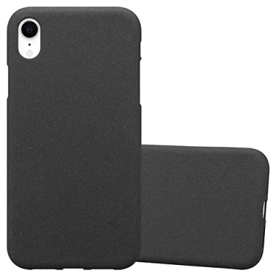 Abbildung von Cadorabo Hülle kompatibel mit Apple iPhone XR Schutzhülle TPU Silikon Case Frost Design Slim Kratzfest Weiche Gummi Rundumschutz für in Schwarz