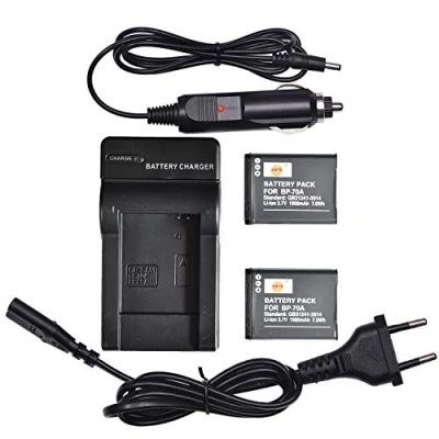 Abbildung von DSTE®（2 Pack） Ersatz Batterie und DC97E Reise Ladegerät Kompatibel für Samsung BP70A ST60 ST61 ST65 ST66 ST67 ST70 ST71 ST72 ST76 ST80 ST90 ST93 ST95 ST100 ST150F ST700 ST6500 SL50 SL600 SL605 SL630