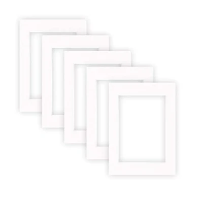 Abbildung von nielsen Conservation Passepartout Karton 1,5 mm 5er Set Außenformat 13x18 cm für Bildformat 9x13 Reinweiß (hellweiß) Glatte Oberfläche