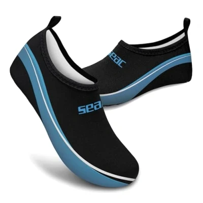 Abbildung von Seac Smile, Wassersportschuhe, für Meer, Strand und Pool, rutschfeste, elastische Schuhe, schwarz, 34 EU