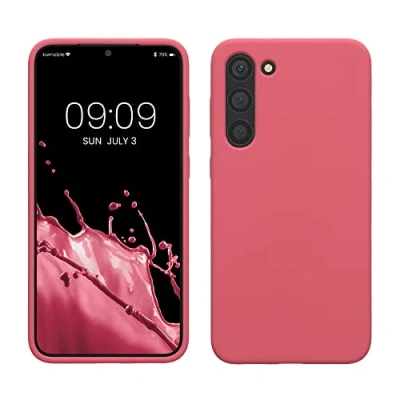 Abbildung von kwmobile Hülle kompatibel mit Samsung Galaxy S23 Plus dünnes Silikon Handy Case stoßfeste Handyhülle weiche Oberfläche Kabelloses Laden Sweet Candy