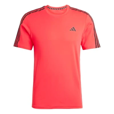 Abbildung von adidas Herren Train Essentials 3 Stripes Training Tee, Pure Ruby/Black, XL