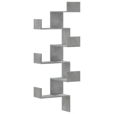 Abbildung von vidaXL Regal Wand Eckregal Betongrau 45x45x147 cm Holzwerkstoff, 1 tlg.