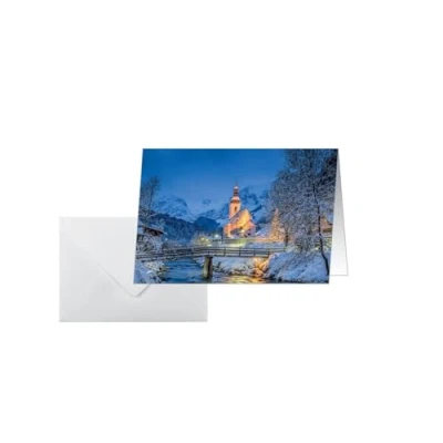 Abbildung von Sigel DS097 Weihnachtskarten Set Bavarian Christmas, A6, 25 Karten mit Umschlägen, ideal zum Bedrucken, aus nachhaltigem Papier