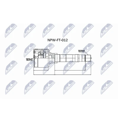 Abbildung von NTY NPW FT 012 Gelenksatz Vorderachse rechts, getriebeseitig FIAT: Ducato III Kastenwagen, Bus, Pritsche / Fahrgestell