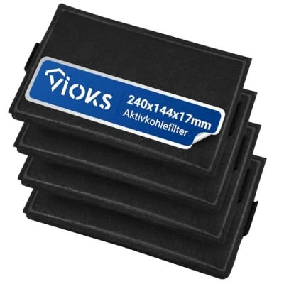 Abbildung von VIOKS SET 4x Kohlefilter Dunstabzugshaube Filter Ersatz für Miеle 9231860 DKF 19 &amp; Dunstabzug Dunstabzugshaube/Dunstabzugshaube Filter/Aktivkohlefilter