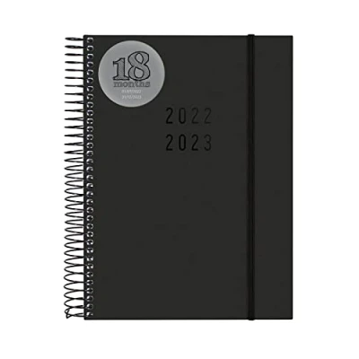 Abbildung von Finocam Terminplaner 2022 2023 Spiralbindung 18 Monate 2 Tage pro Seite Juli bis Dezember (18 Monate) Schwarz International