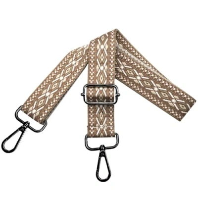 Abbildung von Verstellbarer Schultergurt für Taschen Damen Tragegurt, Taschengurte zum Wechseln, Taschengurt Breit 3.8cm mit Schwarz Karabiner, Schulterriemen Schultertasche Handtaschen, Hellbraun, N28