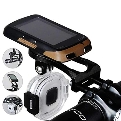 Abbildung von Fahrradcomputerhalterung, langlebiger Metall Fahrradcomputerhalterung GPS Halterung für Garmin Cateye Bryton, Mountainbike Messgerätehalter, Fahrradverlängerungshalterung den Außenbereich(Schwarz)