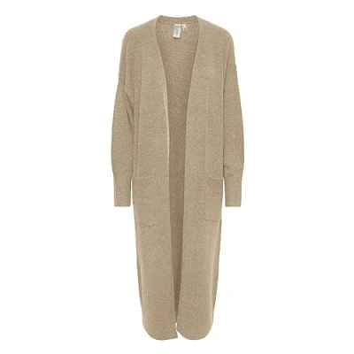 Abbildung von YAS Yasbalis LONG Cardigan Strickjacke, Damen, Größe: Medium, Beige