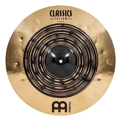 Abbildung von Meinl Classics Custom Dual 18 Zoll Crash (Video) Schlagzeug Becken (45,72cm) B12 Bronze, Dunkles und Brilliantes Finish (CC18DUC)