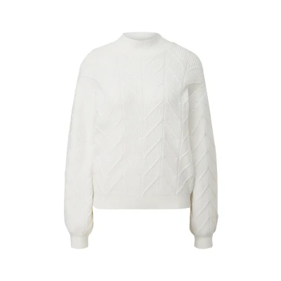Abbildung von comma Longsleeve Strickpullover, Damen, Größe: 36, Weiß