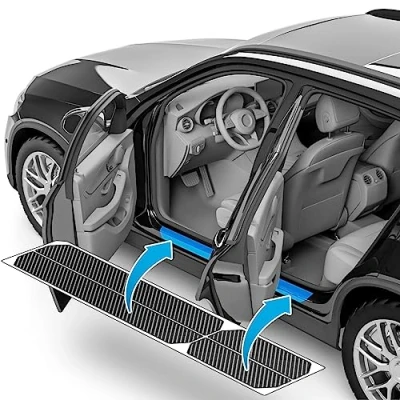 Abbildung von uProtect Auto Einstiegsleisten Schutz für Skoda Scala I 2019 2024 Schutzfolie Autotür Zubehör Zierleisten Lackschutzfolie Carbon Schwarz