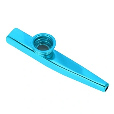 Abbildung von Kinder Kazoo, Metall Kazoo Exquisite Mund Flöte Party Ukulele Gitarren Partner Kazoo(Blau)