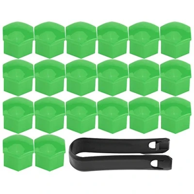 Abbildung von Keenso 20 Stücke Universal Rad Reifen Radnabenabdeckungen Radmutter Bolzenkappe Abdeckungen Mutter Protector Cap Muilti Farbe Optional(Grün)
