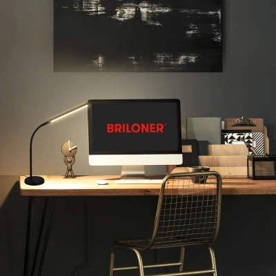 Abbildung von BRILONER LED Nachttischlampe Touch Dimmbar, Schreibtischlampe LED, Tischlampe, Leselampe für Home Office, 4 Stufig Schwarz