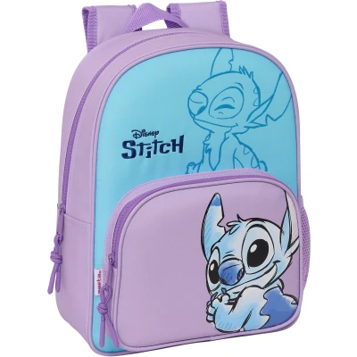 Abbildung von STITCH SWEET Animierter Schulrucksack für Kinder, Kinderrucksack, anpassbar an Kinderwagen, ideal Kinder im Schulalter, bequem und vielseitig, 26 x 11 34 cm, Blau/Lila, Estándar,