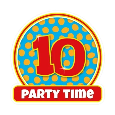 Abbildung von Türbrett 10 Jahre Party 50 cm