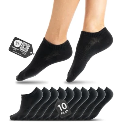 Abbildung von HELDENWERK Sneaker Socken Damen &amp; Herren 10 Paar I Kurze Sneakersocken OEKOTEX zertifiziert mit atmungsaktiver Baumwolle Kurzsocken Set Unisex Sportsocken (10x schwarz)