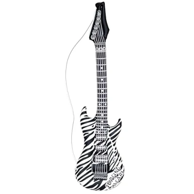 Abbildung von Widmann S.r.l. Kostüm Aufblasbare Gitarre &#039;Zebra&#039; 23942, 105 cm
