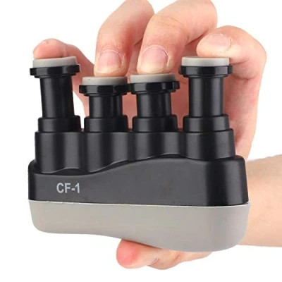 Abbildung von Drfeify Fingerstärker, Tragbarer Finger Trainer Variable Hand Strength Tension Grip Exerciser Trainingsgerät Car Model Parts für Klavier Gitarre(Schwarz)Hilfsinstrumente, Korrekturen