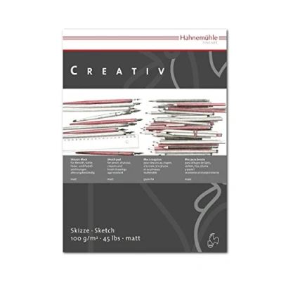 Abbildung von Hahnemühle Creativ Skizzenblock, mattes Zeichenpapier mit 100 g/m², naturweiß, Blatt, DIN A3, kopfgeleimt
