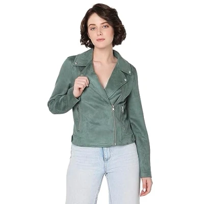 Abbildung von VERO MODA Damen VMJOSE AW23 Short Faux Suede Jacket NOOS Jacke, Dark Forest, S