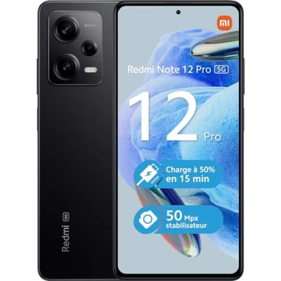 Abbildung von Xiaomi Redmi Note 12 Pro 5G 6GB/128GB Schwarz mit klarmobil Vertrag unbegrenzt telefonieren + 25000 MB 4G/LTE
