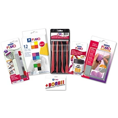 Abbildung von Staedtler FIMO Profi Bastelset mit 12er Materialpackung, Cutter, Werkzeuge, Glanzlack und Schleifschw?mme inkl. Bonus