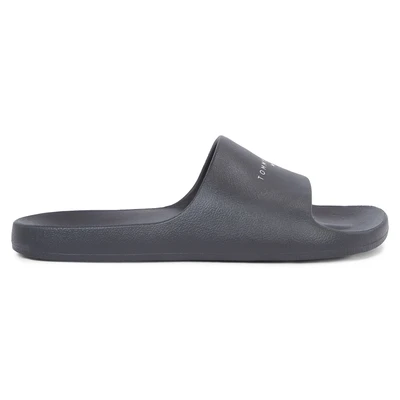 Abbildung von Tommy Jeans Pantolette &quot;TJW PRINTED PU POOL SLIDE&quot;, Plateau, Sommerschuh, Schlappen mit Logoschriftzug, in schmaler Form
