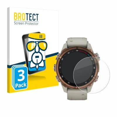 Abbildung von BROTECT Schutzglas für Garmin Descent Mk3 (43 mm) (3 Stück) Schutzfolie Panzer Folie Glas [Extrem Kratzfest 9H, Anti Fingerprint, Ultra Transparent]