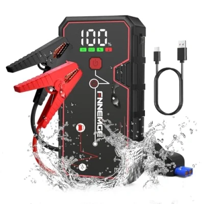 Abbildung von FNNEMGE Starthilfe Powerbank 4000A 21800mAh (Bis zu 8,0 L Benzin oder 6,5 Diesel) Auto Supersafe Tragbare Batterie Upgrade Booster und Intelligentes Starthilfekabel.
