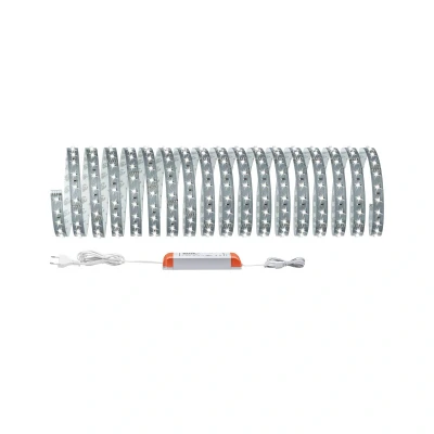 Abbildung von Paulmann 70830 LED Stripe MaxLED 500 Basisset 10m Tageslichtweiß 6500K incl. 1x48,5 Watt dimmbar Lichtband Silber Lichtstreifen Kunststoff