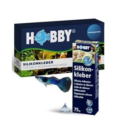Abbildung von HOBBY Aquaristik Silikonkleber I 75 g Tube hochelastischer Silikon für Aquarien alterungs &amp; witterungsbeständiger Aquarienkleber UV temperaturresistent transparent