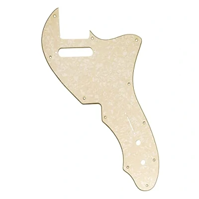 Abbildung von Musiclily Pro 11 Löcher Gitarren Schlagbrett Pickguard für USA Fender 69 Tele Thinline Style E Gitarre, 4 lagig Aged White Pearl