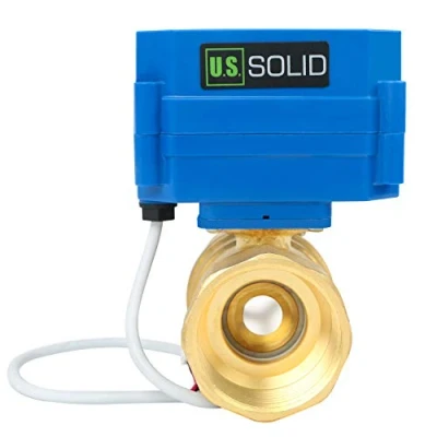 Abbildung von U.S. Solid 1 1/4&quot; Motorkugelhahn Messing 2 Wege Elektrischer Kugelhahn 220V AC (85 265 V AC), DN32, Drähte, Automatische Rückkehr NC