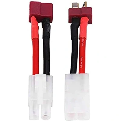 Abbildung von YUNIQUE GREEN CLEAN POWER Deans T zu Tamiya Adapterkabel für RC Fahrzeuge und Lipo Batterien Kompatibel mit Ladegeräten Männliche weibliche Anschlüsse, Rot Schwarz, Kunststoff