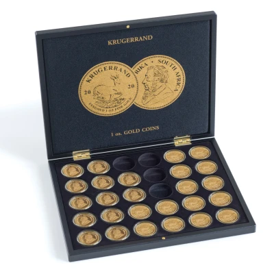 Abbildung von Leuchtturm, MünzSchutzkassette, Volterra Uno für Münzen Krügerrand, 1 oz Gold in Kapseln (30 Stk.) Schwarz Abm: 305x245x30 mm. pro Stk.