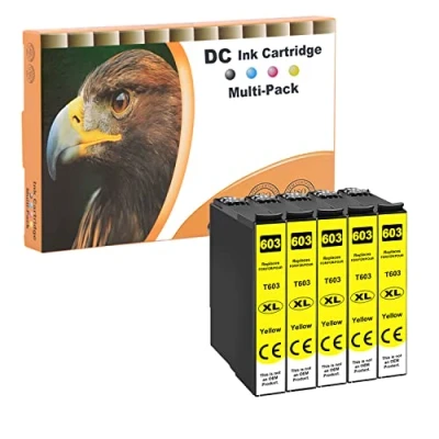 Abbildung von D&amp;C 5X Gelb Druckerpatronen Kompatibel für Epson 603 XL Expression Home XP 2100 2105 3100 3105 4100 4105 4155 Workforce WF 2810DWF 2830DWF 2835DWF 2850DWF