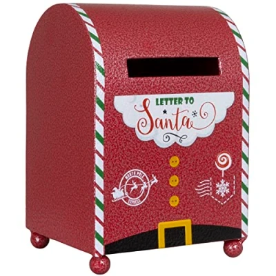 Abbildung von Christmas Paradise Weihnachtlicher Deko Briefkasten aus Metall 19cm Rot Mailbox