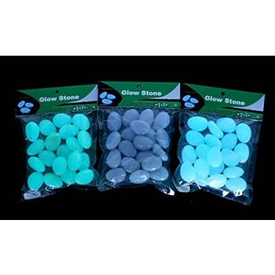 Abbildung von trendfinding 3 x 165 g Leuchtsteine Leuchtkiesel Grün 3,5 cm