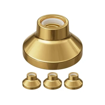 Abbildung von ledscom.de 4 Stück Deckenleuchte/Lampenfassung ELEKTRA, Porzellan, gold glänzend, 1x E27 max. 300W