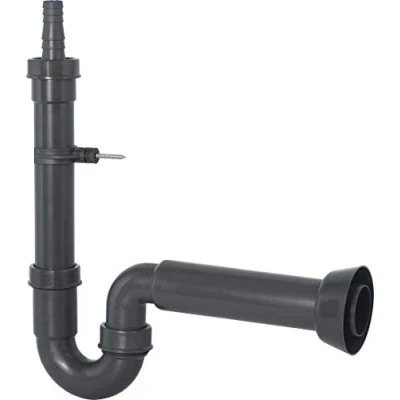 Abbildung von Cornat Rezyklat Geräte Geruchsverschluss 1 1/2 Zoll x 50 mm Mit Tülle &amp; Wandhalterung Hergestellt aus recycelten Kunststoffen Made in Germany Qualität / Gerätesiphon T355104R
