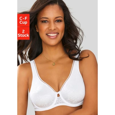 Abbildung von Lascana Minimizer BRA 2 PACK Bügel BH, Damen, Größe: 100D, White/black