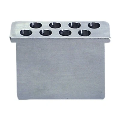Abbildung von neoLabLine Aluminium Einsatz für 2 x 4 5ml Eppendorf Reaktionsgefäße, Konische Bohrung, Klein, Silber,145mm 30mm 60mm