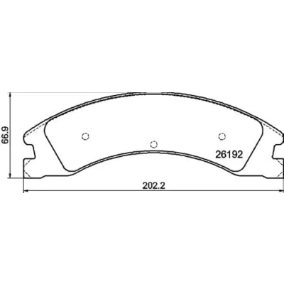 Abbildung von HELLA 8DB 355 040 291 Bremsbelagsatz nicht für Verschleißwarnanzeiger vorbereitet mit Zubehör
