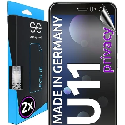 Abbildung von S.E für HTC U11 Schutzfolie privacy Blickschutz Folie 2x Folien im SET aus Deutschland, Anti peep Matte Spy Folie, staubfrei und blasenfrei, Sichtschutz