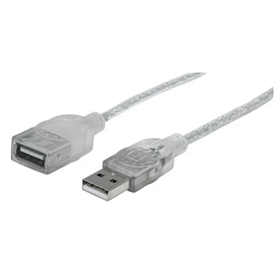 Abbildung von Manhattan 336314 Hi Speed USB 2.0 Verlängerungskabel ( Typ A Stecker Buchse ) 1,8 m silber