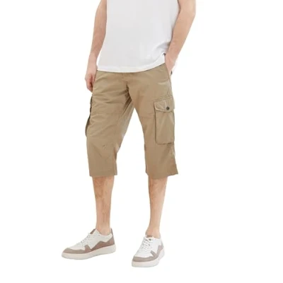 Abbildung von TOM Tailor Bermuda MIT Print Shorts, Herren, Größe: 28, Beige geometric structure