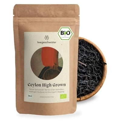 Abbildung von teegeschwister® Ceylon OP Ahinsa Dimbula High Grow BIO Schwarzer Tee aus dem Hochland Sri Lankas 80g